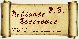 Milivoje Bećirović vizit kartica
